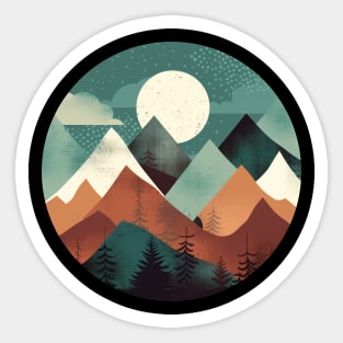 Geometric Flat layered Camping Sporty Design Sticker